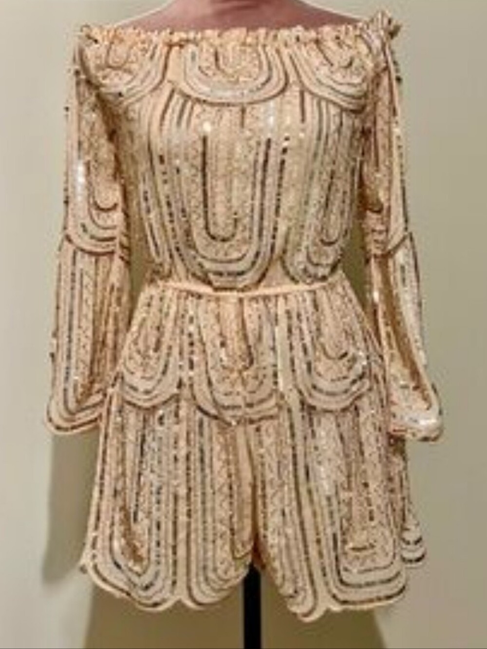 NWT Here Comes The Sun Gilded Dream Sequin Romper Size 6